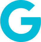Blue stylized letter G logo